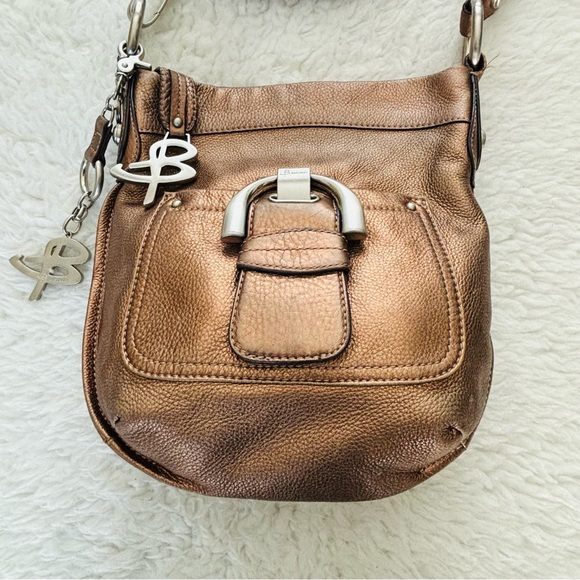 B. Makowsky Metallic Brown Genuine Leather Small Shoulder/Crossbody Bag 10”x9” - Picture 16 of 16